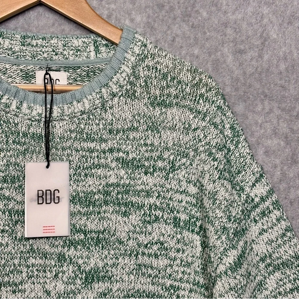BDG Urban Outfitters Clark Crew Neck Pullover Sweater-Cotton-Green-Men Medium